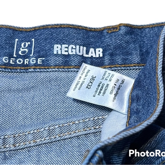 George Mens Regular Straight Leg Jeans 36/32 - Picture 3 of 3